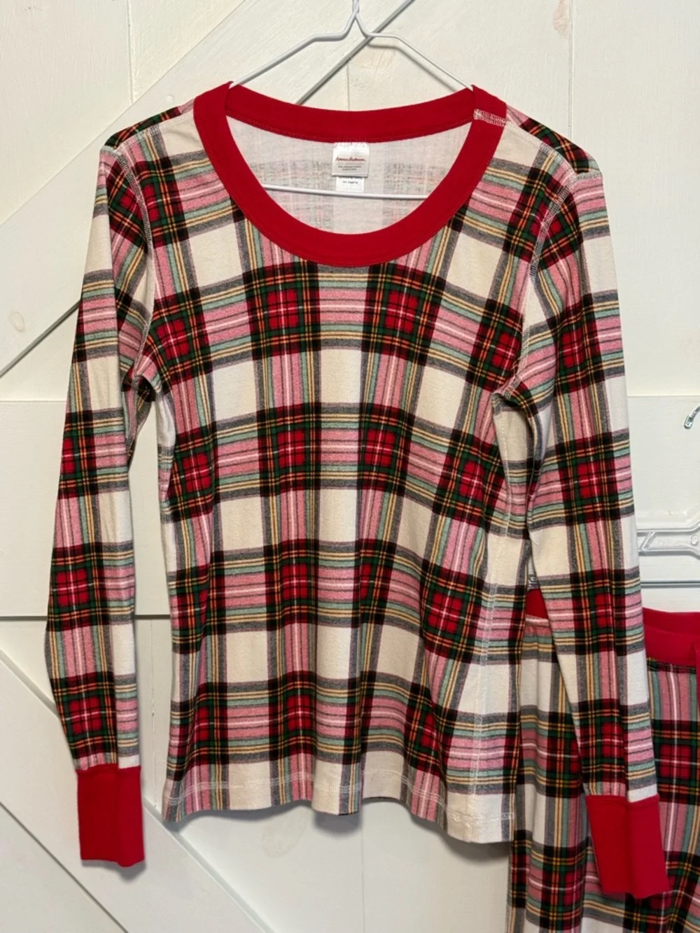 Hanna Andersson Adult‎ Small Christmas Plaid Organic Cotton Pajama Set